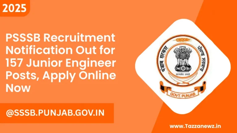 PSSSB Junior Engineer Recruitment 2025