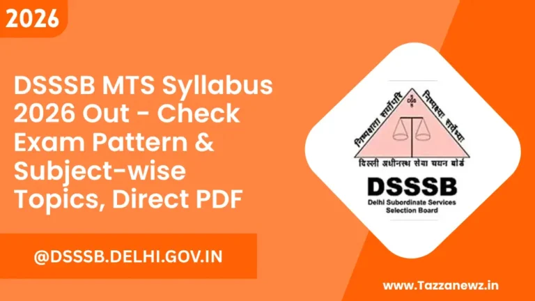 DSSSB MTS Syllabus 2026 Out