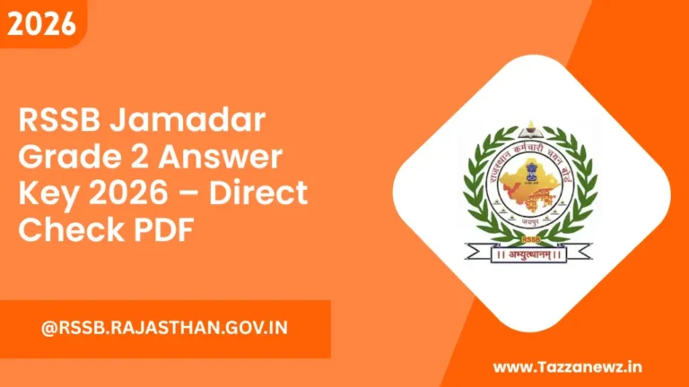 RSSB Jamadar Grade 2 Answer Key 2026